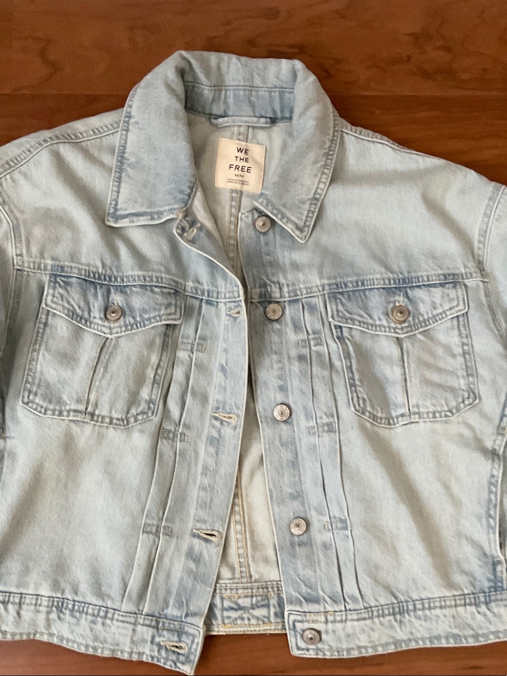 Free People-We the Free Sidney Denim Jacket-Sun-kissed-Medium-NWT - Picture 7 of 8